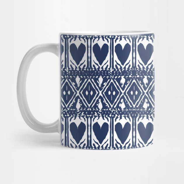 Croatian Traditional Pattern Blue Heart by EshiPaints